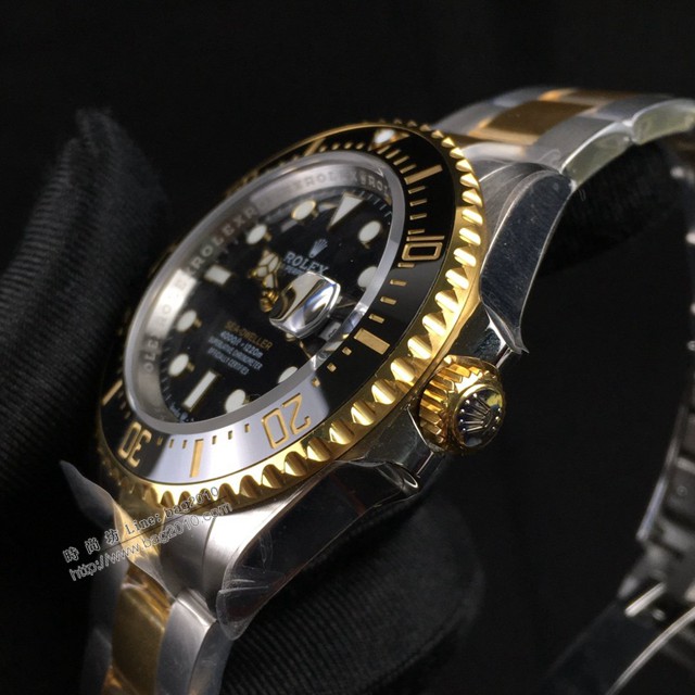 勞力士複刻手錶 勞力士單黃海使型 Rolex間金小鬼王SEA-DEWLLER 126603  gjs1709